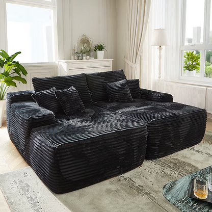 Instant Deal! 81" Modern Beige Sectional Sofa