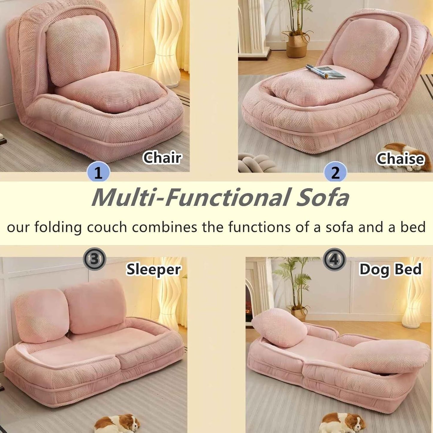 Foldable Lazy Sofa Bed Floor Chair💥